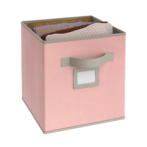 ClosetMaid Fabric Storage Bin with Handle - Collapsible Pink, 11" H