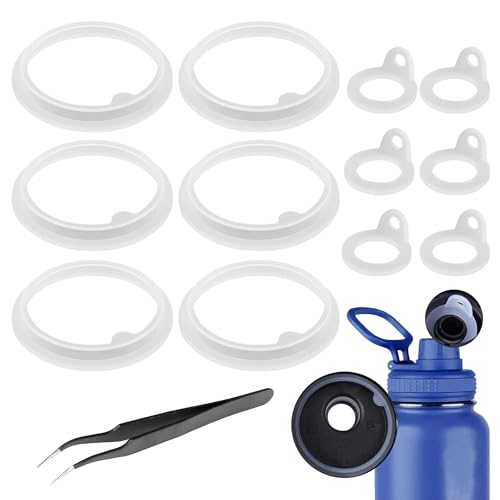 13 Pcs Water Bottle Lid Gasket Replacement for Takeya Actives 18oz 22oz 24oz 32oz 40oz,Leak-Proof Rubber Seal Ring Gaskets O Ring Replacement Parts for Spout Lid (Not for Takeya Originals)