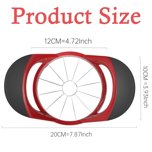 12-Blade Apple Slicer and Corer - 4.72 Inch Stainless Steel Fruit Cutter