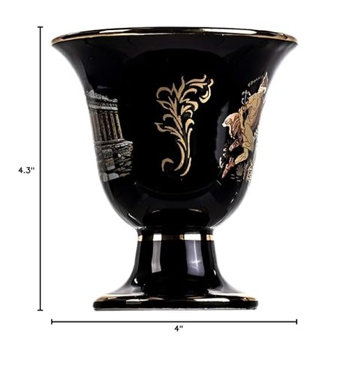 BEAUTIFUL GREEK STATUES Pythagoras Cup of Justice Hermes Erato Pythagorean Fair Mug Ancient Greece Black Cobalt Usable