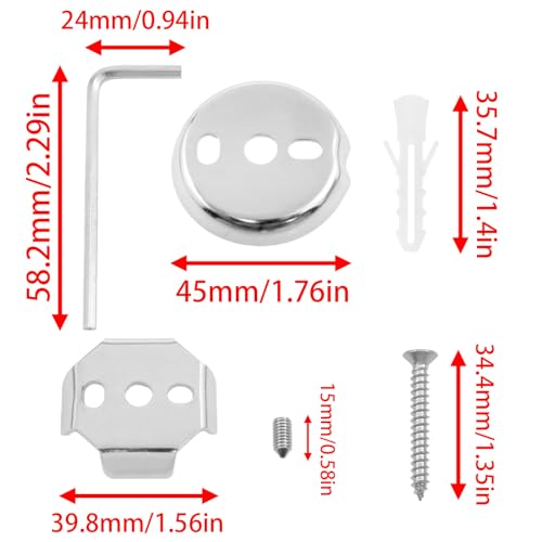 Stainless Steel Mop Rod Replacement Parts with Screws & Wrench for Durable Bathroom Use