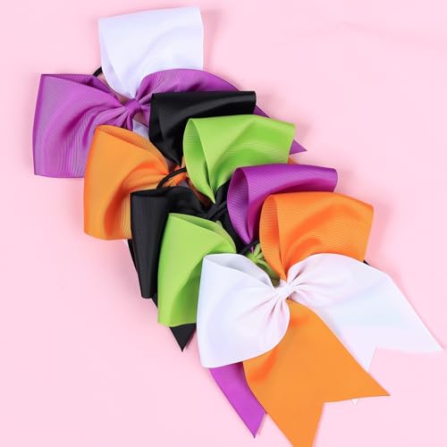 Spenlly 7 Inch Large Halloween Hair Bow Ponytail Holder Ribbon