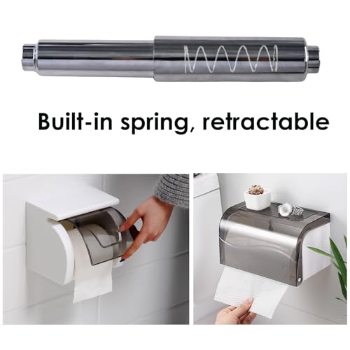 Universal Spring-Loaded Toilet Paper Roll Holder Replacement - 2 Pack Chrome