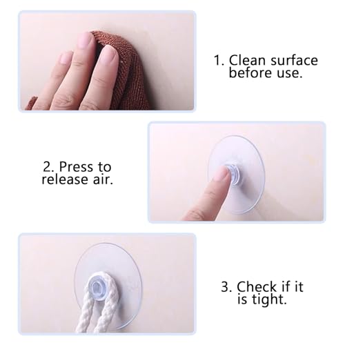 12 Pack Clear Suction Cups for Glass, Bathroom & Kitchen Decor