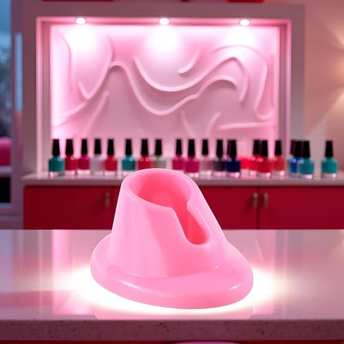 Pink Soft Rubber Nail Polish Bottle Holder Stand Anti-Spill Organizer