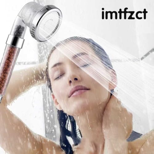 High Pressure Handheld Shower Head with Ionic Filter Beads - Transparent