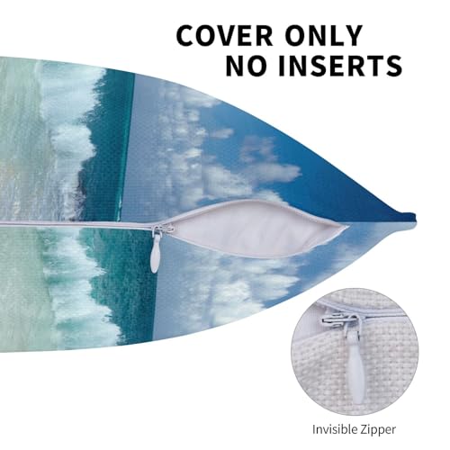 Beach Throw Pillow Covers Set of 2 - 12x20 Inch Ocean Design