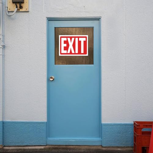 Premium Exit Sign Stickers - 10x7 Inch, 4 Pack, UV & Weather Resistant