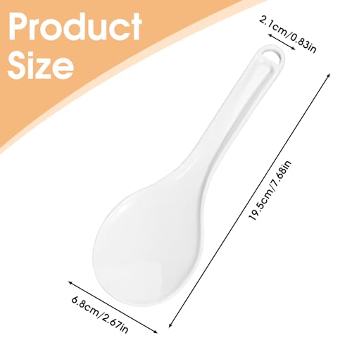 Giantree Non-Stick Plastic Rice Paddle 2-Pack, 7.7 Inch White Rice Spoon