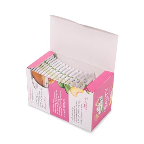 Ahmad Tea Beauty Herbal Tea - Peach & Aloe Vera Blend, 20 Tea Bags