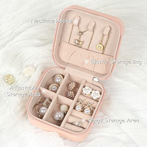 MFXIP Portable Travel Jewelry Case - Compact PU Leather Organizer