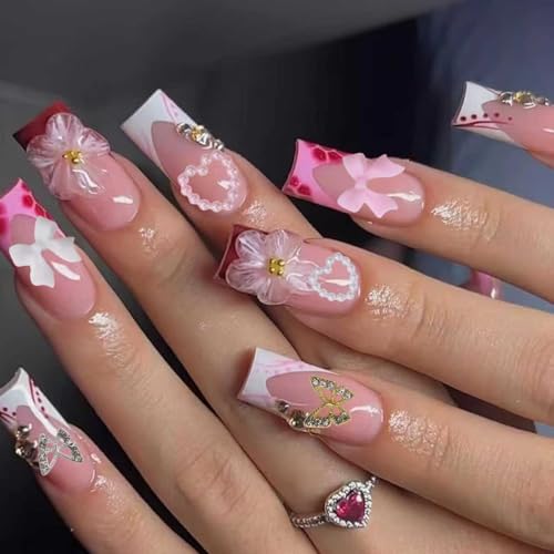AIPULIDUO 10000Pcs Nail Art Charms & Rhinestones Kit with Bows & Pearls