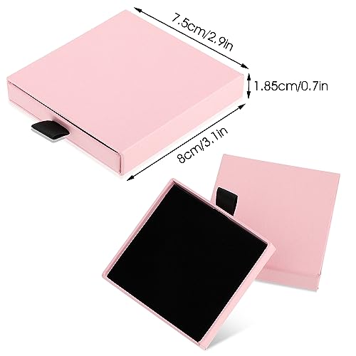 Yolev Pink Jewelry Gift Boxes - 2 Pack Cardboard for Necklaces, Earrings, Bracelets