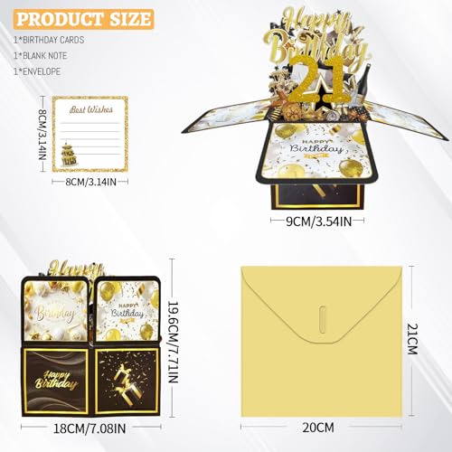 Handcrafted 3D Birthday Card for 21st Celebration - Eco-Friendly
