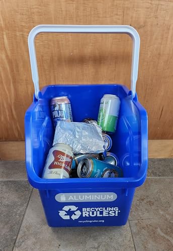 Recycling Bin Sticker Set for Paper, Plastic, Glass & Metal