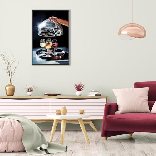 Funky Cocktail Canvas Poster Art - Retro Bar Decor 12x16in