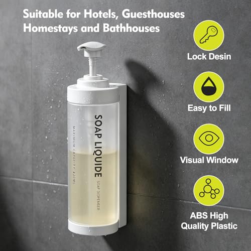 Wall Mounted Shampoo and Conditioner Dispenser - White
