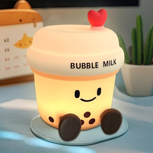 Bubble Milk Cup Night Light - Dimmable Silicone Touch Lamp for Kids