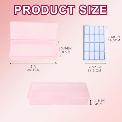 Suseniii Large Nail Storage Box - 4PCS Pink Manicure Tool Organizer
