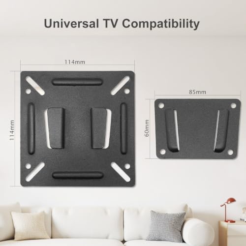 Akimart Universal Wall Mount for 14-27 Inch Monitors & TVs, VESA 75x75 to 100x100mm, Max 33 lbs
