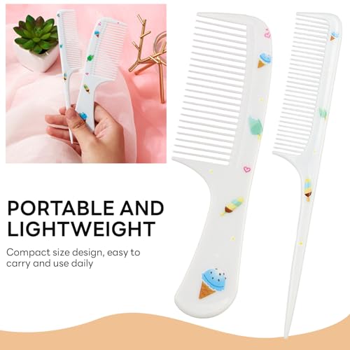 EMYVSVO 4-Piece Kids Hair Comb Set - Fine-Tooth Plastic Styling Brushes
