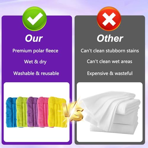 Reusable Fleece Duster Refills - Washable Cleaning Pads, 5 Pack