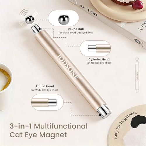 JODSONE 3-in-1 Cat Eye Nail Magnet Tool - Cylinder & Sphere Pens for Gel Polish Art