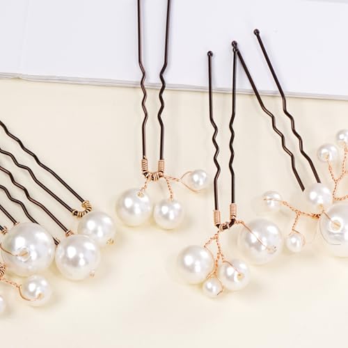 12 Pcs Pearl Wedding Hair Pins U Shape Bridal Hair Accessories
