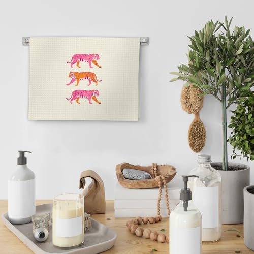 Pink Tiger Decor Hand Towels - Trendy Preppy Kitchen Towels (Color-2, 16x24 Inch)