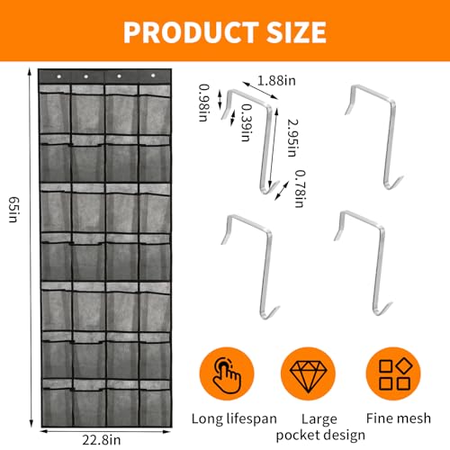 28-Compartment Over Door Shoe Organizer for Quick Storage