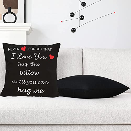Anrkets Black Two-Sided Printing Pillow Cover - I Love You Gift