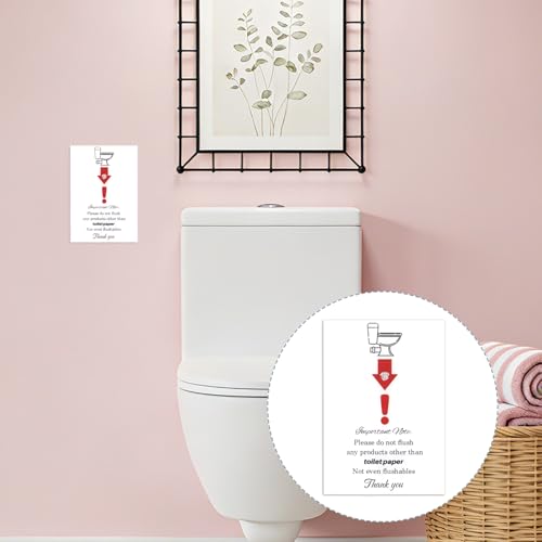 2 Pack Bathroom Signs - Do Not Flush Anything Except Toilet Paper