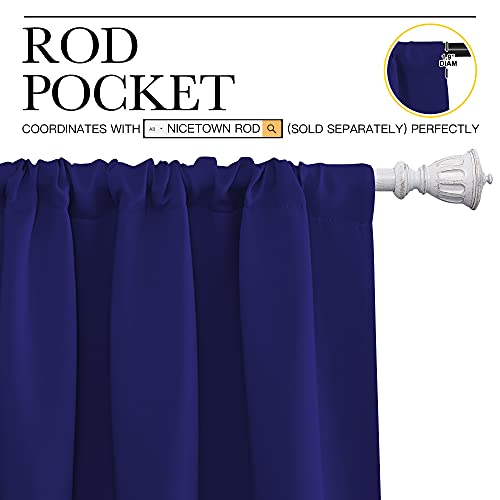 NICETOWN Royal Blue Blackout Curtains, 42x45 Inch Thermal Insulated Drapes