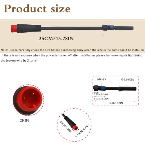 2Pcs Waterproof EBike Brake Sensor Sensitive 2 Pin Magnetic Cable for Electric Bikes Reliable Bike Brake Lever Sensor Cable for Enhanced Safety