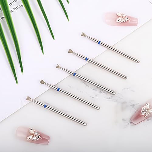 Tiesome 5 PCS Cuticle Clean Nail Drill Bits Diamond Carbide for Acrylic Gel