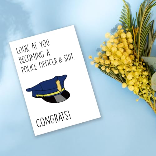 GVMGVM Funny Police Academy Graduation Card for Him & Her - Variation #1