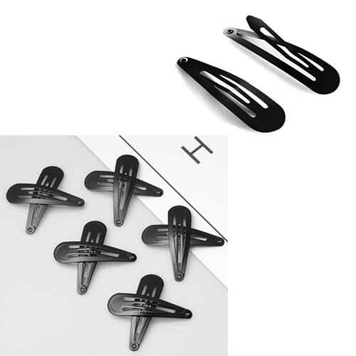 Tuefuzy 70 Pack 2 Inch Black Metal Snap Hair Clips Non Slip Barrettes