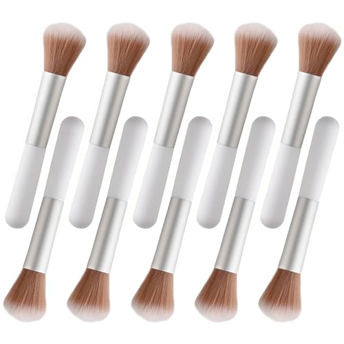 Kootinn 10-Piece Fluffy Makeup Brush Set - Portable Mushroom Design