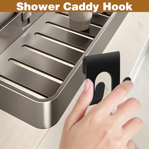 4-Pack Metal Shower Hooks for Towel and Loofah Organization