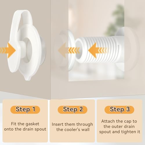 1.5" Shaft Length Drain Plug Assembly Replacement for Coleman Cooler, Drain Plug for Coleman Xtreme Coolers 50 qt, 58 qt, 82 qt, Also Fits Most Cooler Parts Including Rubbermaid