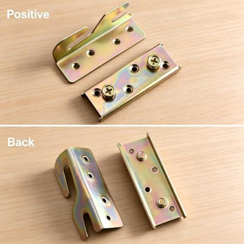 Heavy Duty Bed Rail Brackets Set - 4 Brackets with Screws