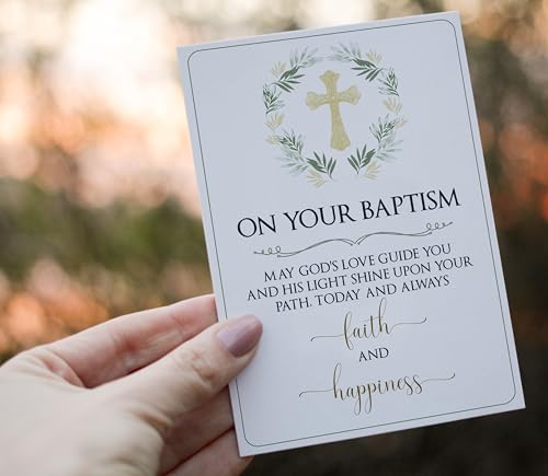 Elegant 5x7 Baptism Card with Envelope | Christian Blessing