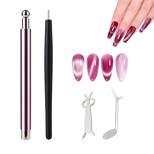RARKVEN 4-Piece Cat Eye Magnet Pen Tool Set for Nail Art Design