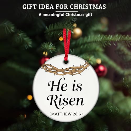 He Is Risen Easter Ornaments - Ceramic Hanging Decorations
