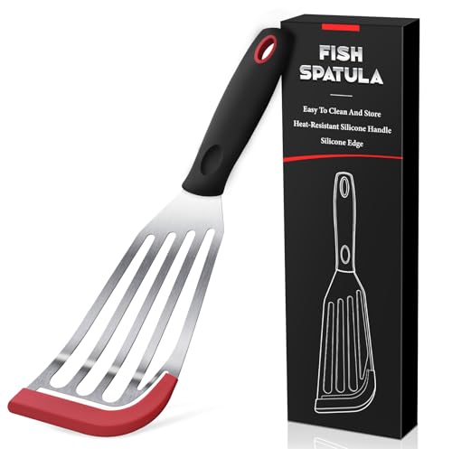 Hoosook Large Silicone Fish Spatula, Flexible Heat-Resistant Nonstick Turner