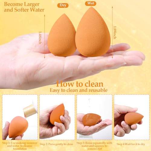 Auroray 14-Piece Makeup Sponge Set and Powder Puff Kit