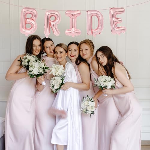 Rose Gold Bride Balloon Banner - 16 Inch Mylar Party Decoration