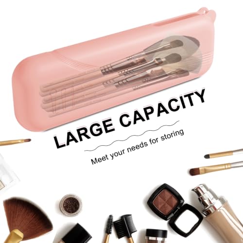 Silicone Makeup Brush Holder - Compact Travel Case for 20+ Brushes