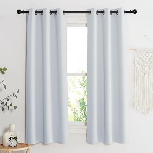 NICETOWN Blackout Curtain - Cloud Grey Thermal Insulated Grommet Panel, 34x72