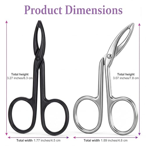 Precision Scissor Eyebrow Tweezers Stainless Steel 2Pcs